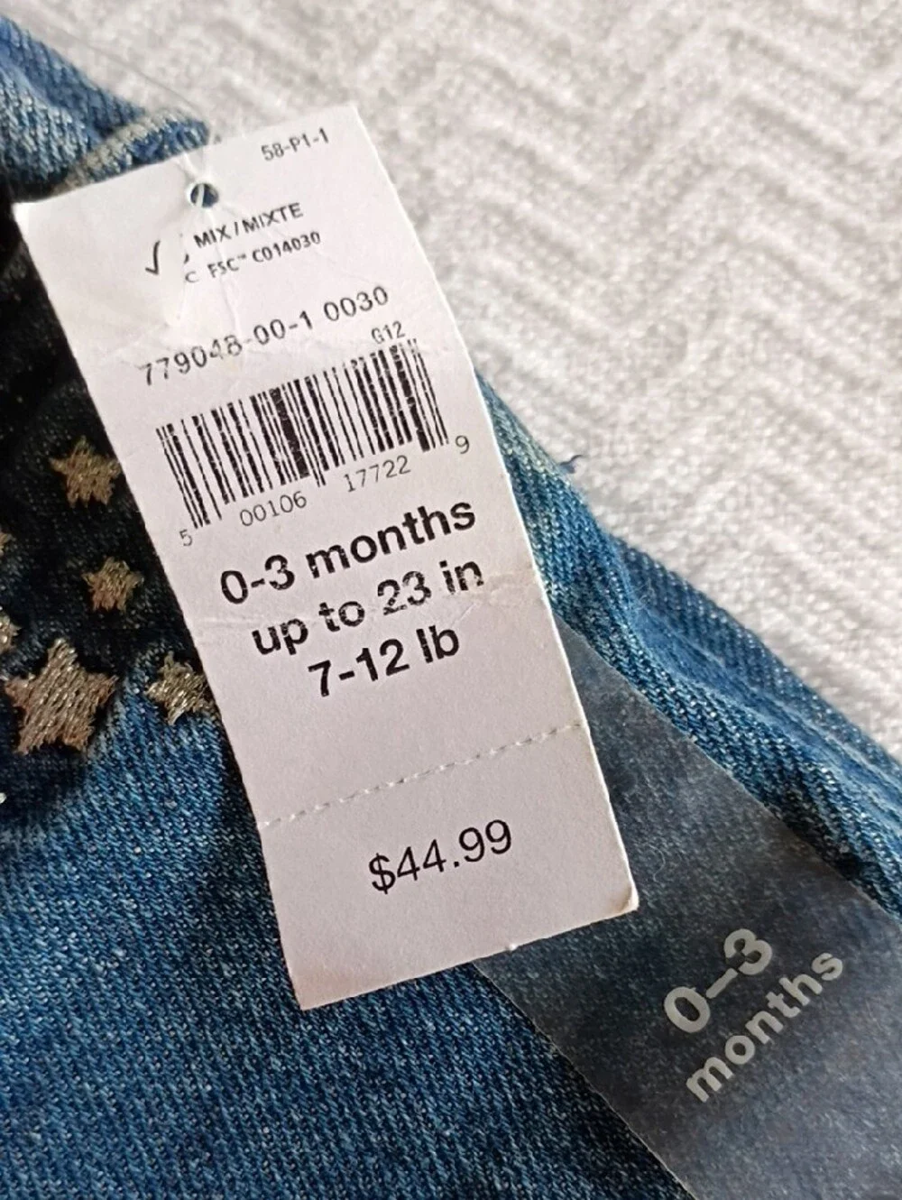 GAP Dark Blue Baby Jeans with Silver Star Accents